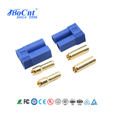 Male And Female Gold Plated Banana Plug 5mm Bullet Connector EC5 With Blue Housing