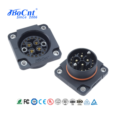 Jbocnt Group's new patented electric vehicle battery swap cabinet stacking connector IP68 electric vehicle battery replacement connector with guide pins for quick plugging and unplugging