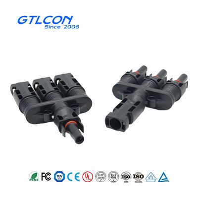 One In Three Waterproof IP68 Solar Panel Cable Connectors , Solar Connectors Photovoltaic Connectors
