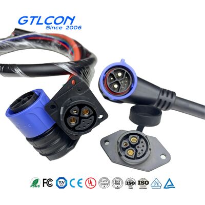 Conector de Carga/Descarga de Bateria de Lítio 2+1+P – Tipo M25 Push-Lock – 30A (Adequado para Conexões de Carga e Descarga de Bateria de Lítio de Scooter Elétrica)