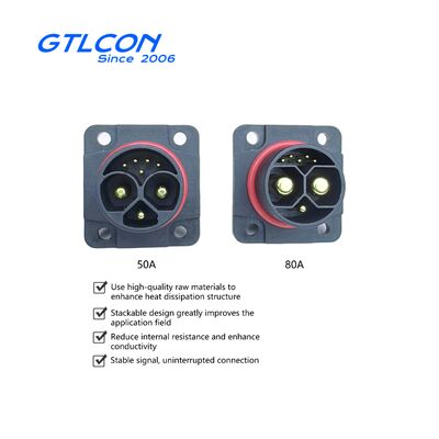 2+1+5-Pin Plug & Socket Signal and Power Connector — Stacked Connector