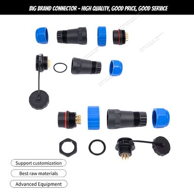 Outdoor Waterproof Aviation Plug & Socket — Male-to-Female Panel-Mount Solder Connector (CL20 Series) — 2 to 14 Pins