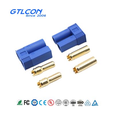 Male And Female Gold Plated Banana Plug 5mm Bullet Connector EC5 With Blue Housing