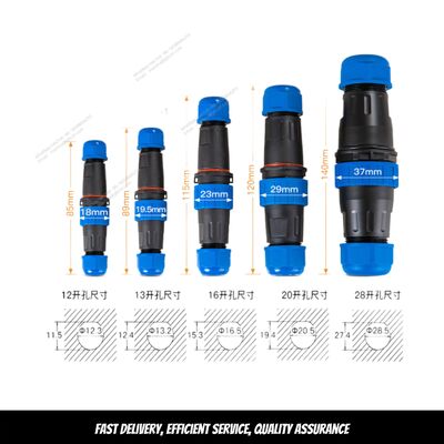 IP67 Waterproof Aviation Connector (NC20 Series) — Solderless Screw-Terminal Panel-Mount Coupler (2-Pin-14-Pin)